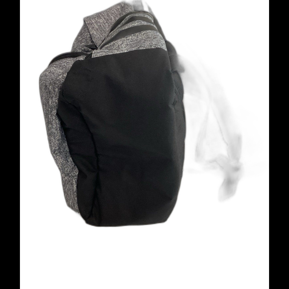 Adidas Backpack Unisex 17" Black and Gray 3 Stripe Graphic LNWOT - Picture 3 of 6
